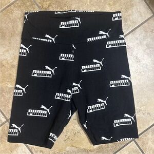 Puma Logo Womens Bike Shorts Black Size Small